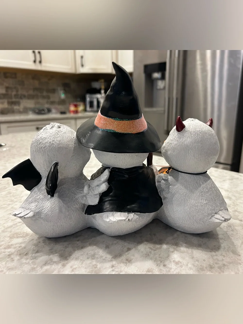 “New” Ghoulish Halloween Duck Trio -Devil/Witch/Bat